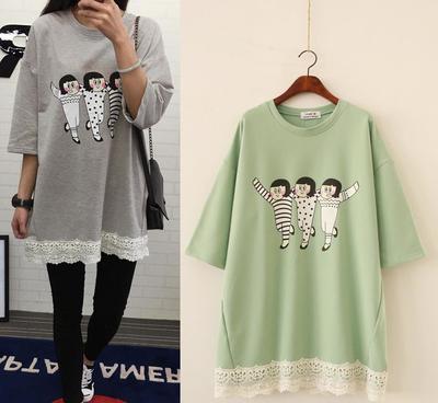 甜美新风尚，轻盈一夏——A80L64花边宽松纯棉五分袖T恤女装批发指南